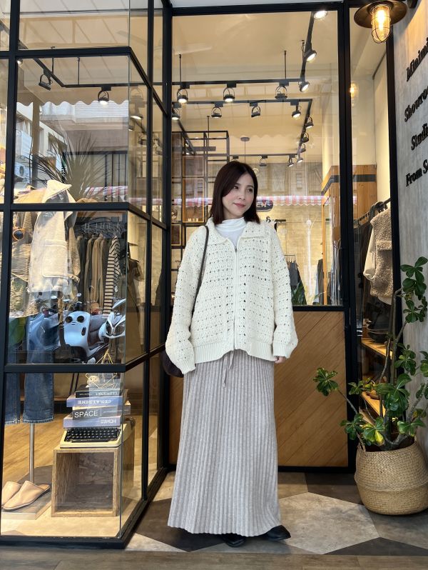 Dc113.不挑人質感S家針織細摺裙 