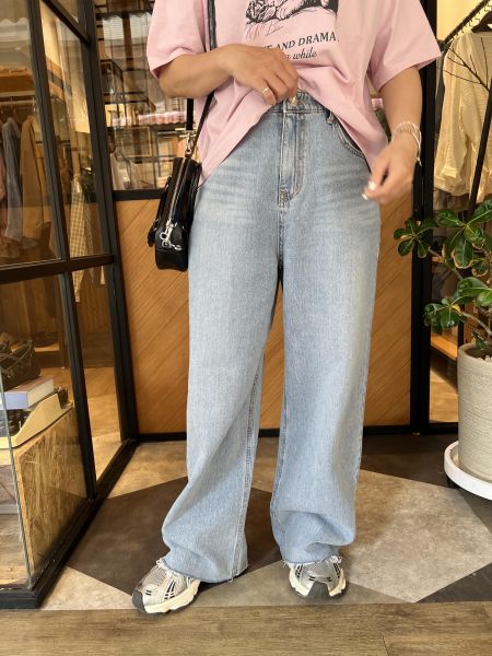 Ai18.p牌夏日牛仔寬褲 