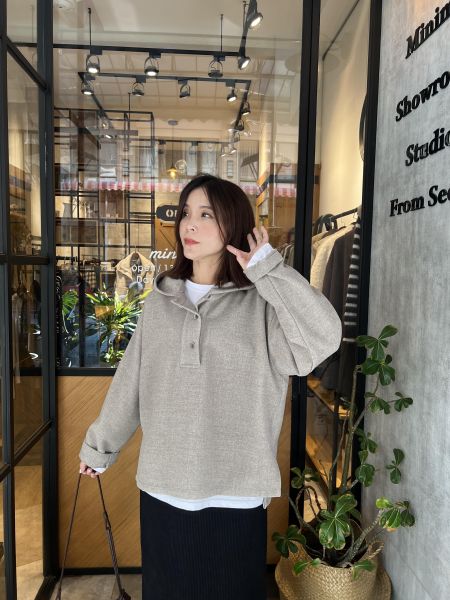 Sp114.設計師愛牌毛呢連帽上衣！ 