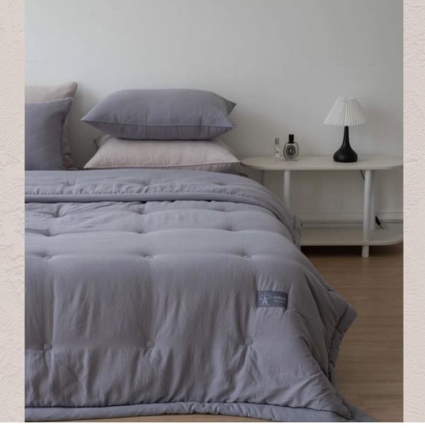 Kg66.簡約單色莫代爾四季被/鐵灰 
