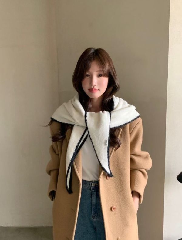 Dc124.超加分滾邊披肩圍巾 