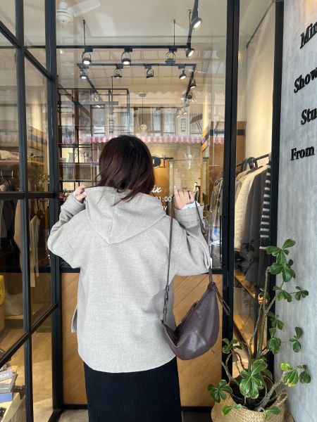 Sp114.設計師愛牌毛呢連帽上衣！ 