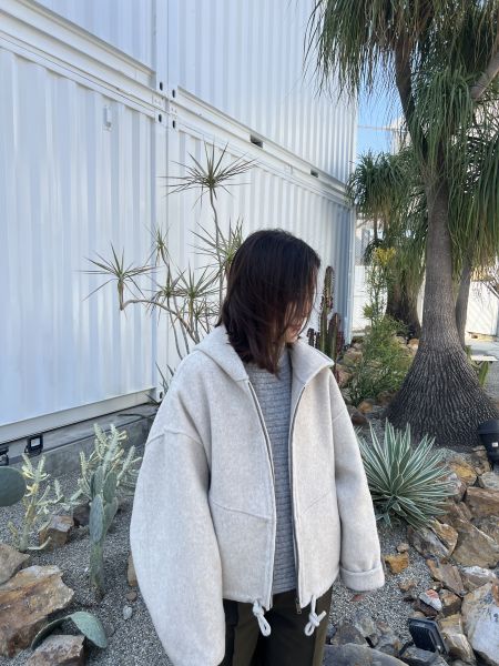 Hn130.必買可愛羊絨帽斗篷手工大衣 