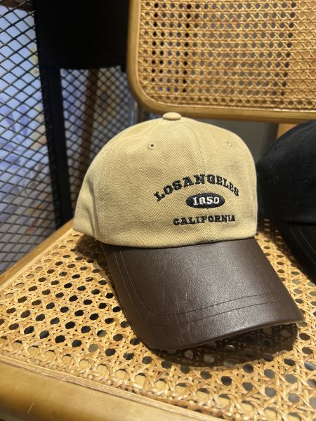 Jn127. 拼皮質感棒球帽 