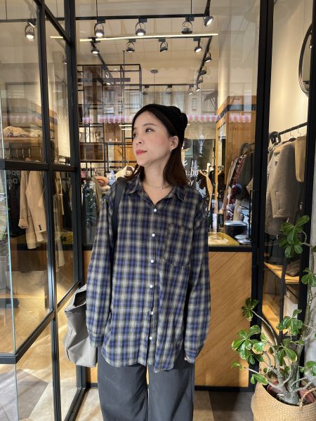 Hn110.好看配色格子襯衫 