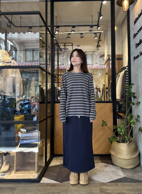 Sp118.(必買）可配套裝美版棉裙/深藍 