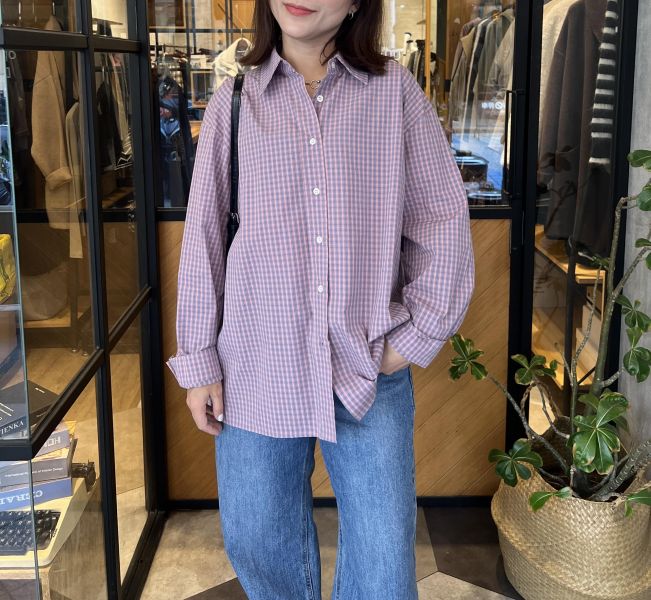 Sp108.超Q小方塊格衫/可愛粉 