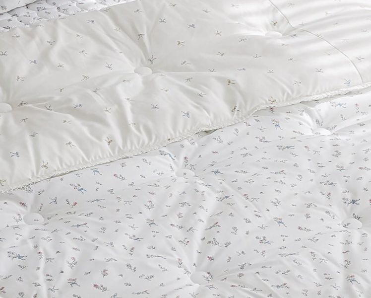 Kg63.膠原蛋白天絲蝴蝶結花語四季被/白色 