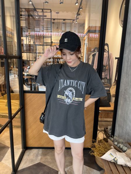 Mm507.必收質感水洗海豚T 