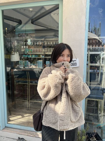 Dm125.愛不釋手雙面穿QQ毛外套 