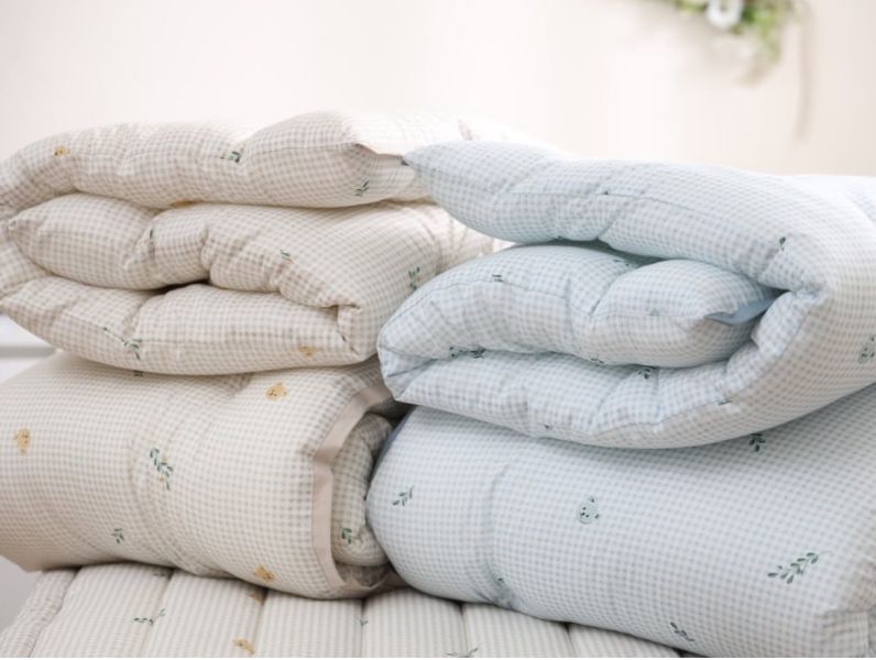 Kg26清新格紋小熊四季厚被/米色 