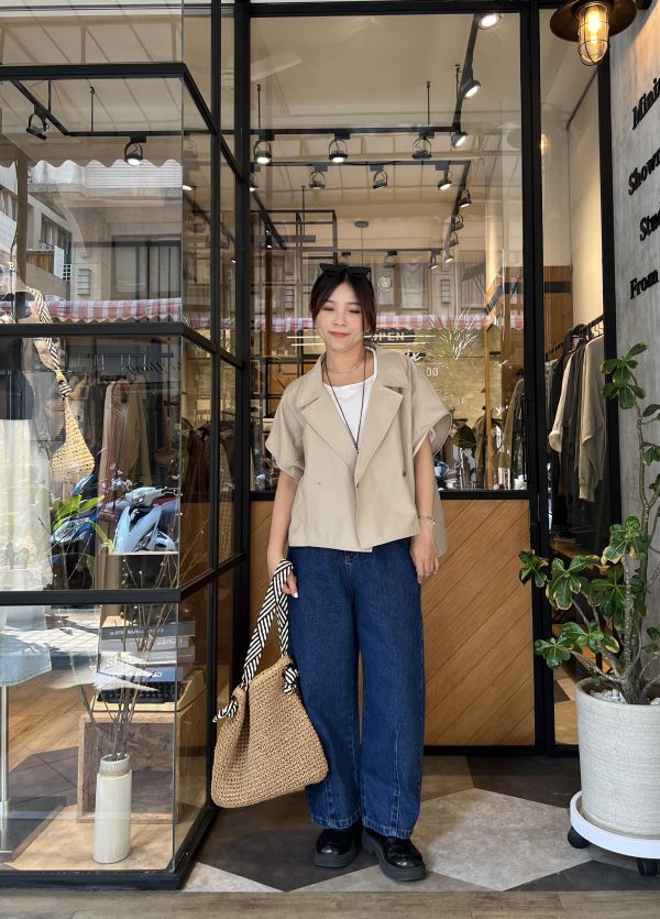 Ap421.設計師檔口斗篷風衣 