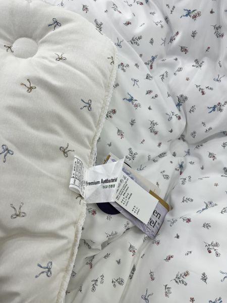 Kg62.膠原蛋白天絲蝴蝶結花語四季被/藍色 