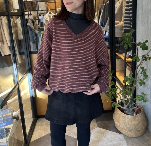 Hn112.設計師檔口超美柔軟條紋上衣 