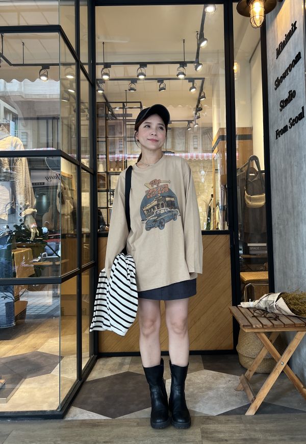 Nv102.質感復古跑車t 