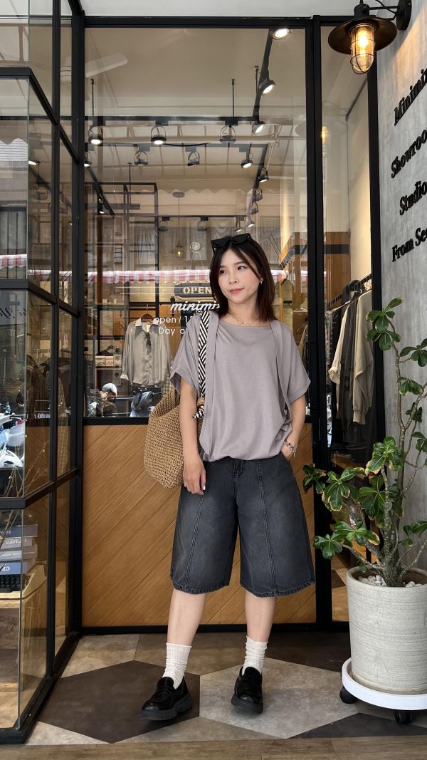 Ap425.不挑人愛牌牛仔5分褲 