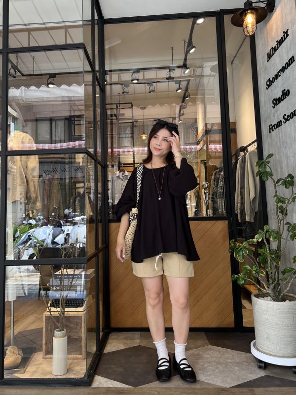 Ap414.中車線chill 抽繩短褲 