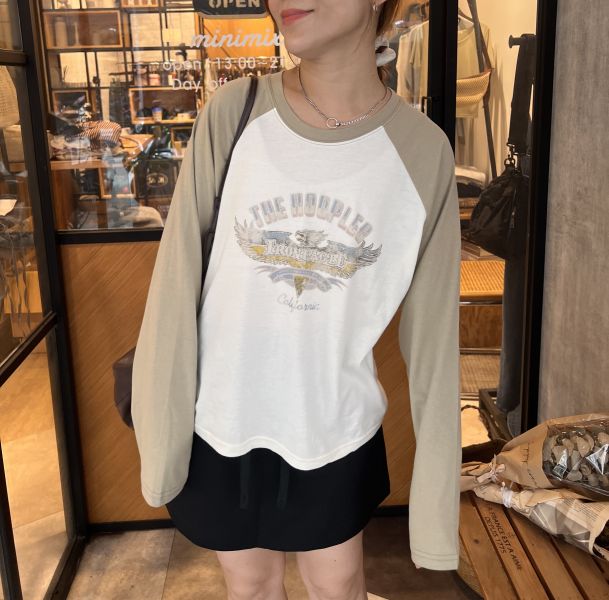 Aa902.必買仿古著接袖T 