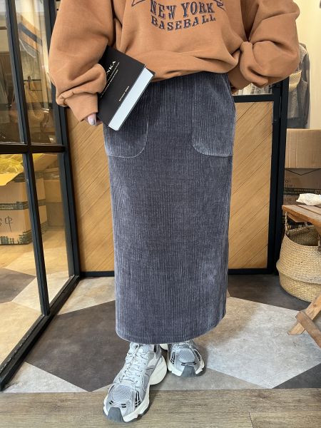 Nv111.不挑人絨棉坑紋美版裙 