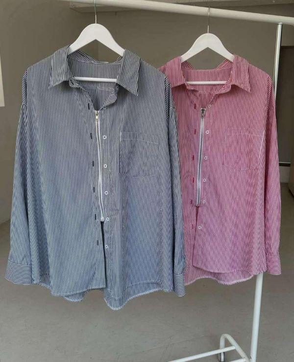 Ai25.質感抗皺2way直條襯衫外 