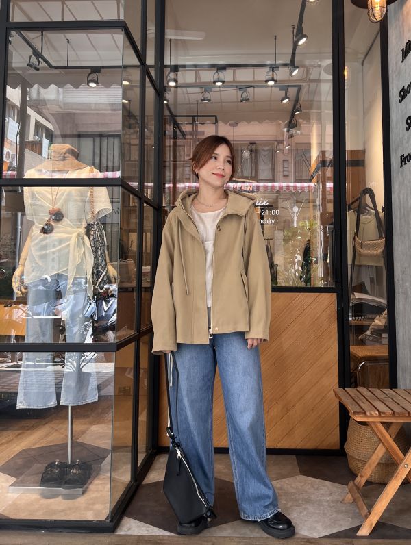 At918.秋日最美連帽風衣外套 