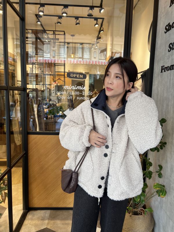 Dm125.愛不釋手雙面穿QQ毛外套 