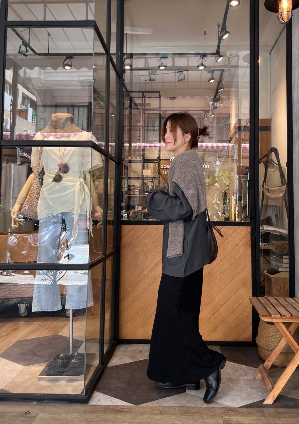 At927.愛牌家坑紋延展長裙 