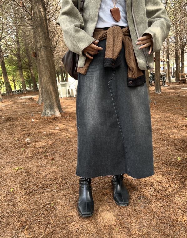 Nn110.愛牌家不挑人牛仔長裙 