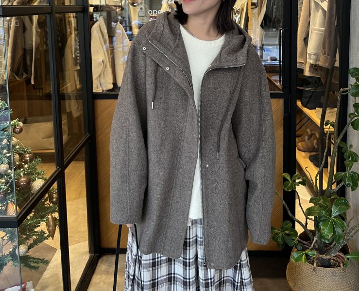 Dm124.全員必收百搭連帽手工大衣 