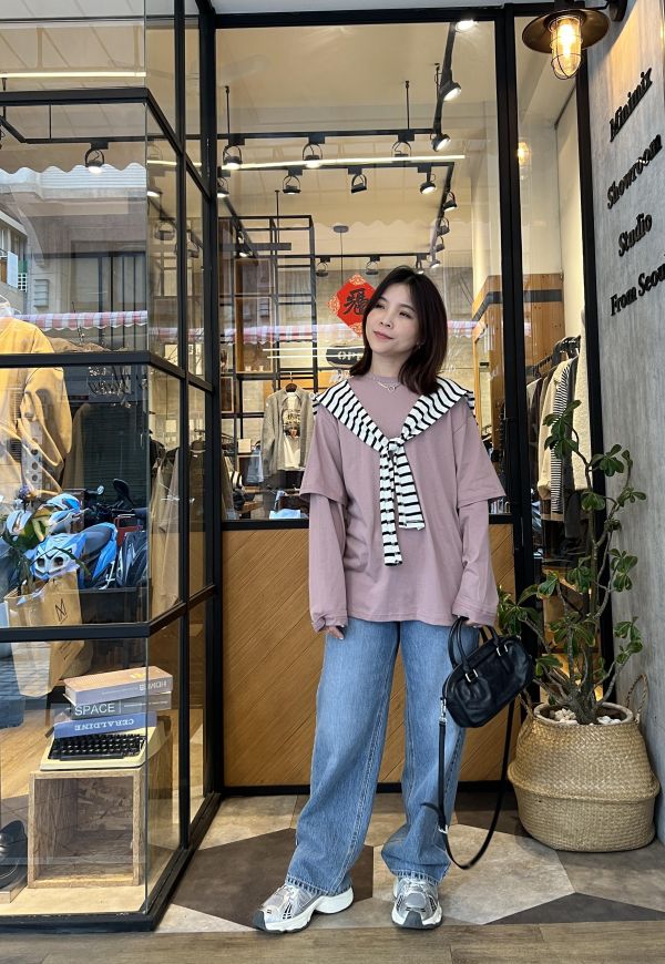 Ma323.p牌家高階復古刷色寬褲 