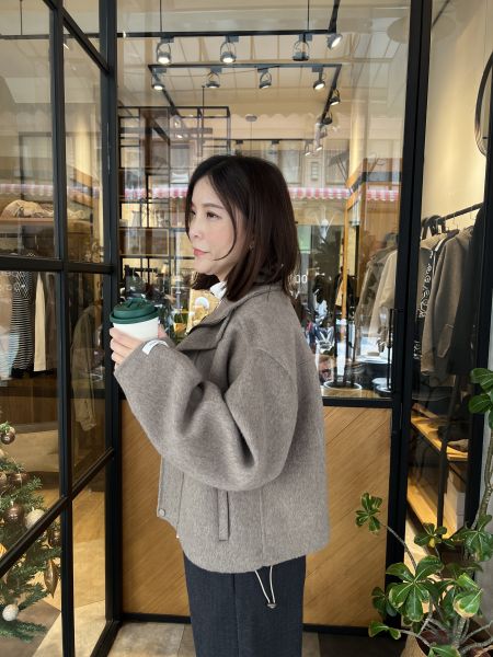 Jn125.100%羊絨手工短大衣！ 