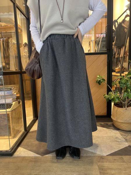 Nn107.輕盈毛料棉裙 