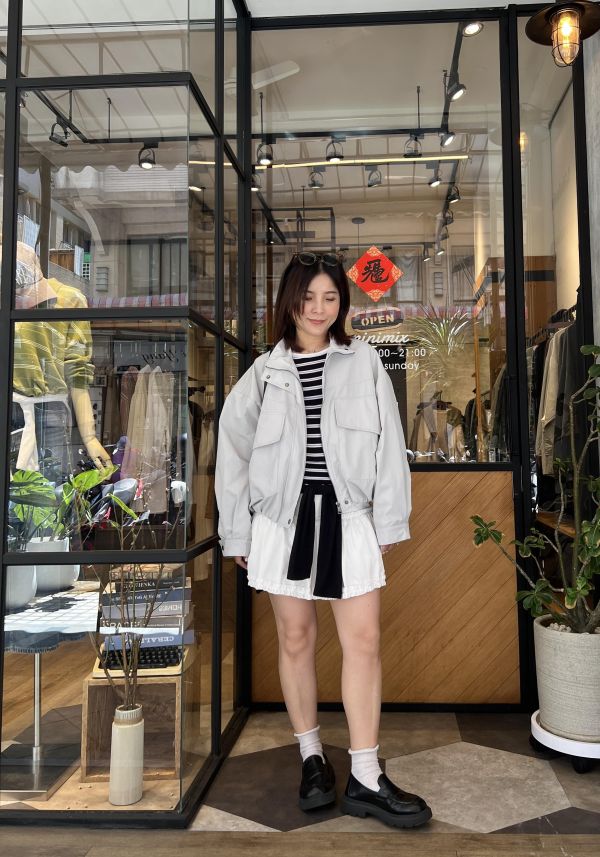 Mh312.延展條紋拼色針織背心 