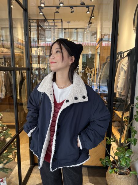 Dm125.愛不釋手雙面穿QQ毛外套 