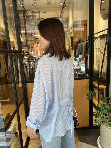 Ai14.超美紡緞直條襯衫 