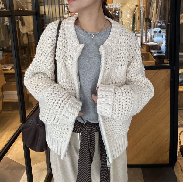 Nv115.超美鉤針拉鍊外套 