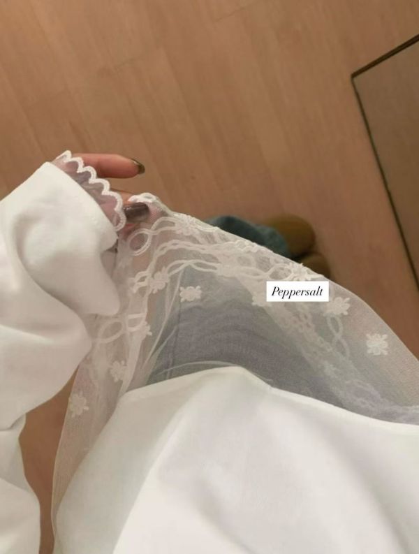 Dm109.層次搭配質感拼蕾絲t 