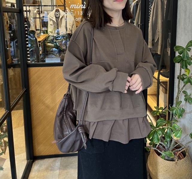 Jn110.最愛設計師檔口質感絨面拼層次上衣 