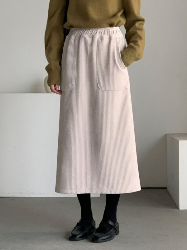 Nv111.不挑人絨棉坑紋美版裙 