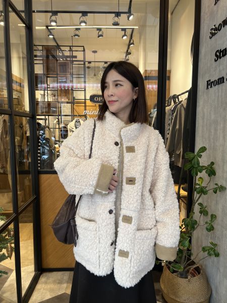 Jn118.歐膩必備雙面穿麂皮毛毛外 