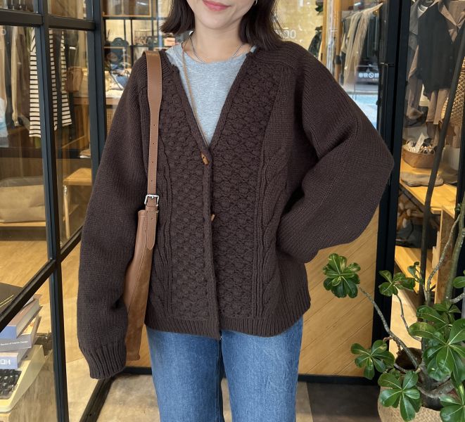 Nn108.v領木釦編織鉤針外 