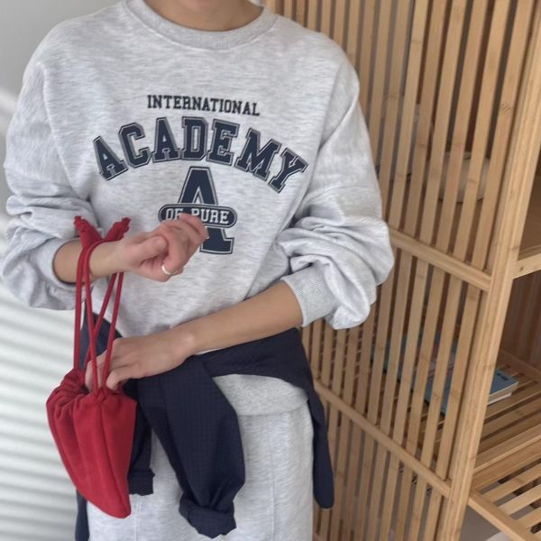 Sp117.（必買）可配套裝春款大學t/雲灰 