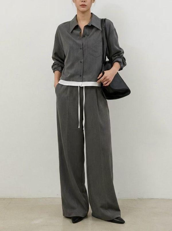 Ma315.質感s家可配套裝-層次直紋襯衫 