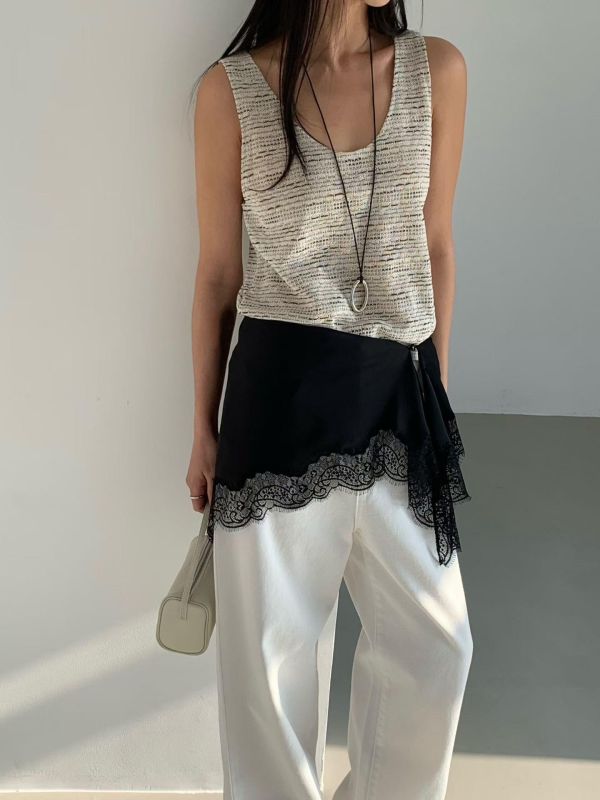 Ai10.渡假感混色針織背心 