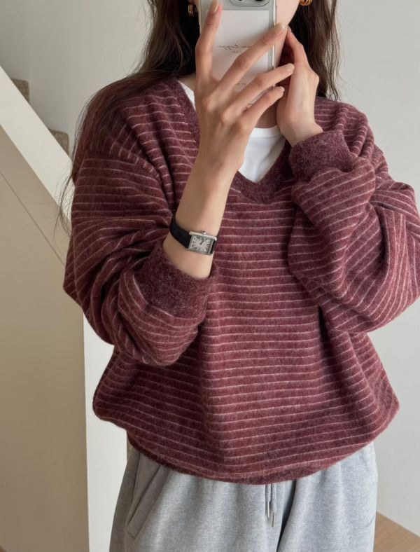 Hn112.設計師檔口超美柔軟條紋上衣 