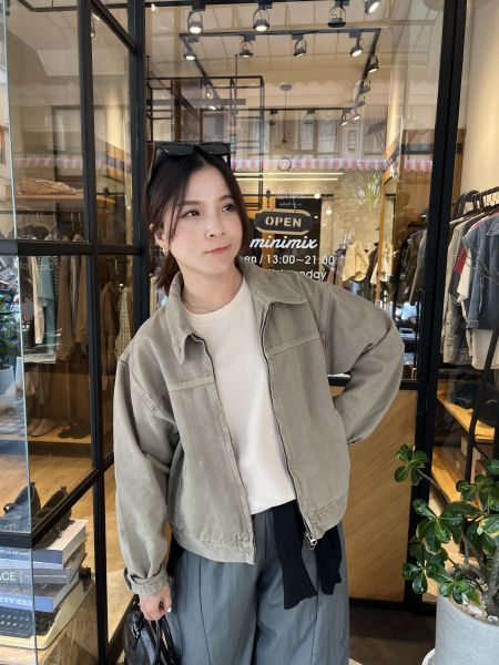 Ai26.水洗奶茶丹寧布勞森！ 