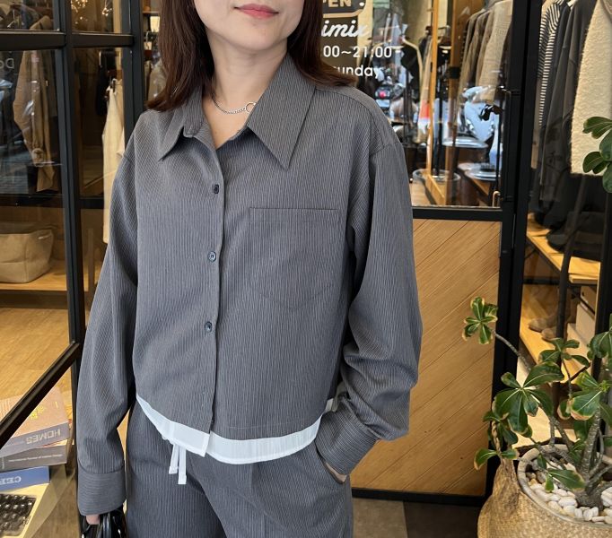 Ma315.質感s家可配套裝-層次直紋襯衫 