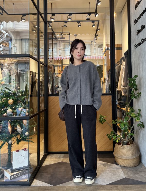 Dm107. 小香風毛海開釦上衣 