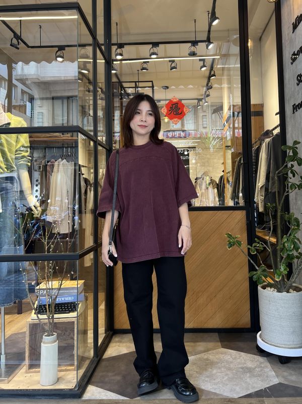 Mh307.無肩線美色水洗t 