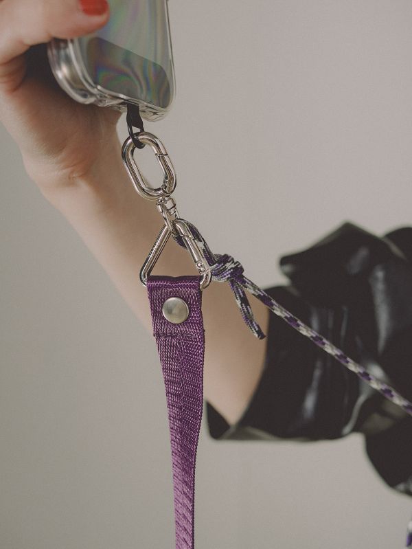 閃光系 | CRUSH - 紫羅蘭 * 紫色 金屬色 尼龍 傘繩 手機背帶 phone-strap 交換禮物 可拆式背帶 女友禮物 女生禮物 情人節禮物 手機掛繩 手機繩